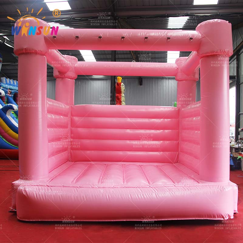 Castillo De Salto Inflable De Boda Rosa