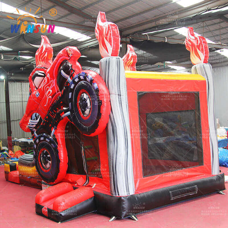 Combo de tobogán de rebote inflable Monster Truck