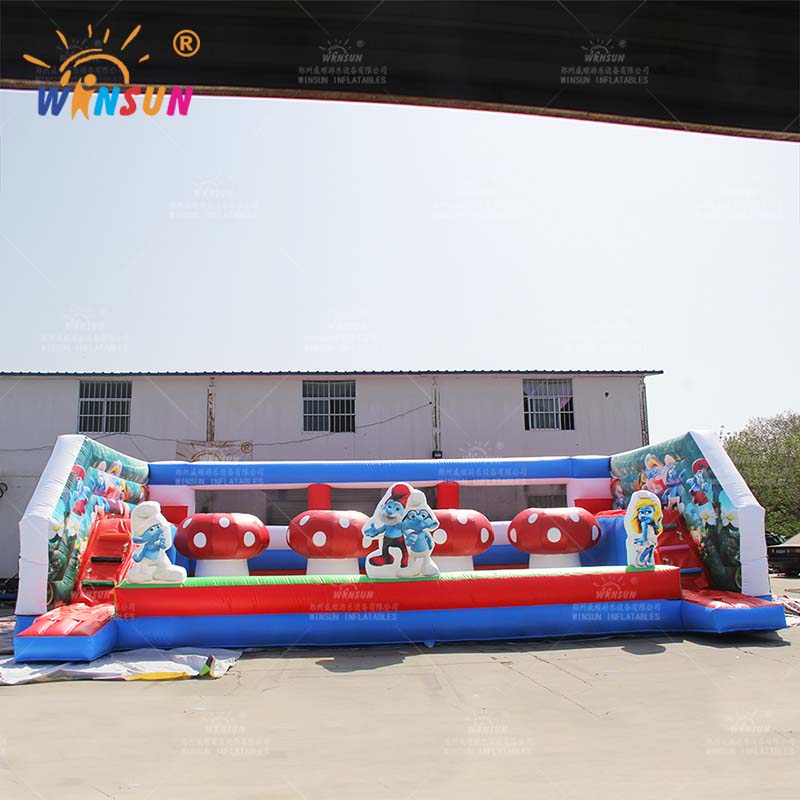 Juego De Wipeout Inflable Con El Tema De Los Pitufos