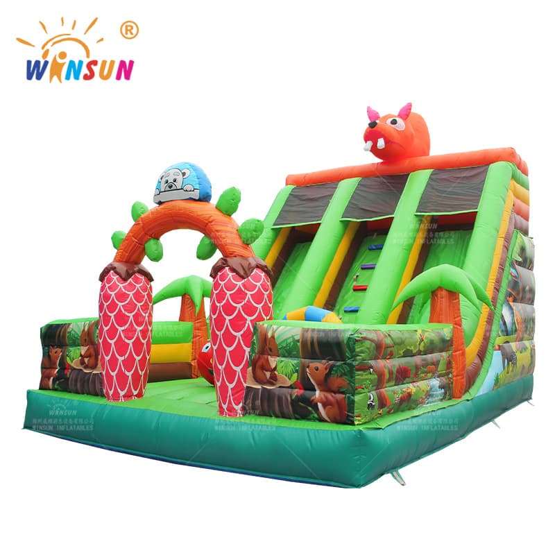 Tobogán Inflable Comercial Con Tema De Ardilla