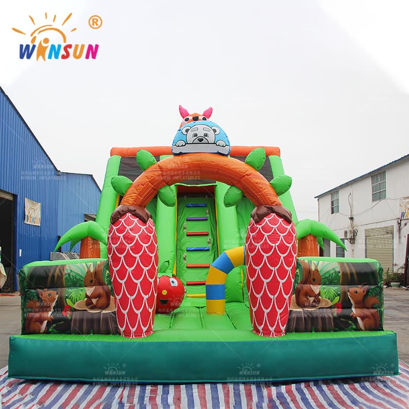 Tobogán Inflable Comercial Con Tema De Ardilla