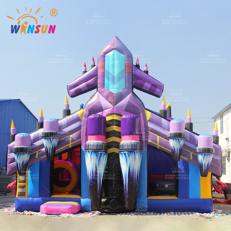 Rocket Theme Inflable Funland con cubierta