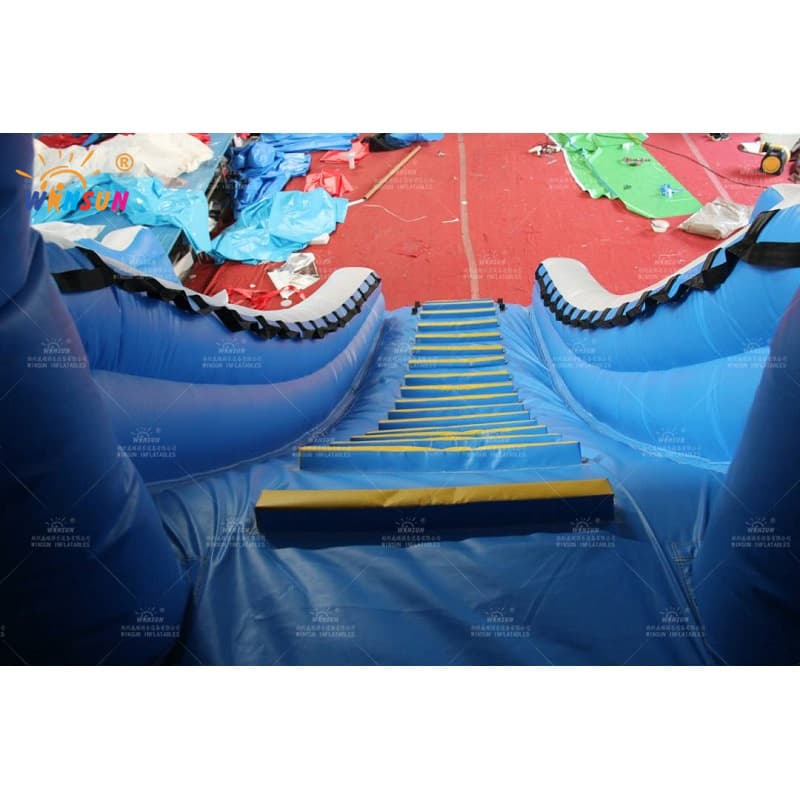 Tobogán acuático inflable con barco pirata Blue Sea Wave