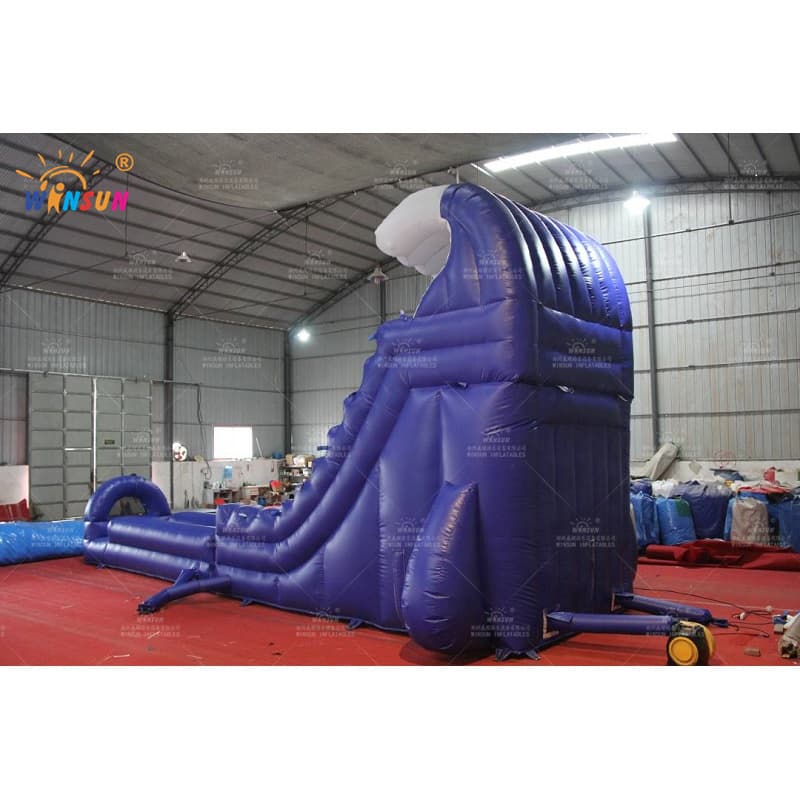 Tobogán inflable azul con piscina Slip N