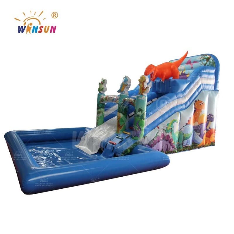 Tobogán acuático inflable Dinasour con piscina hermética