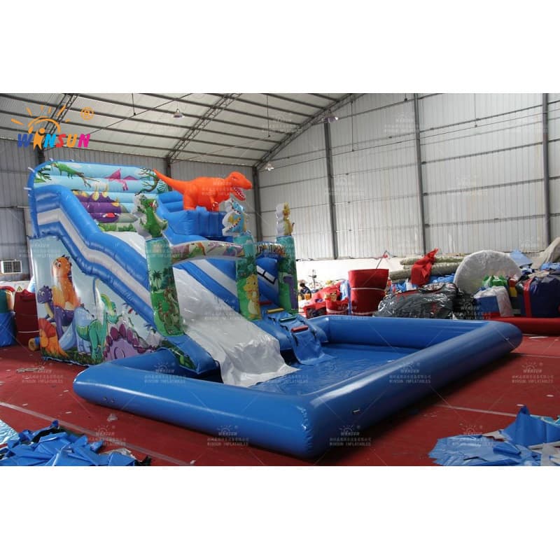 Tobogán acuático inflable Dinasour con piscina hermética