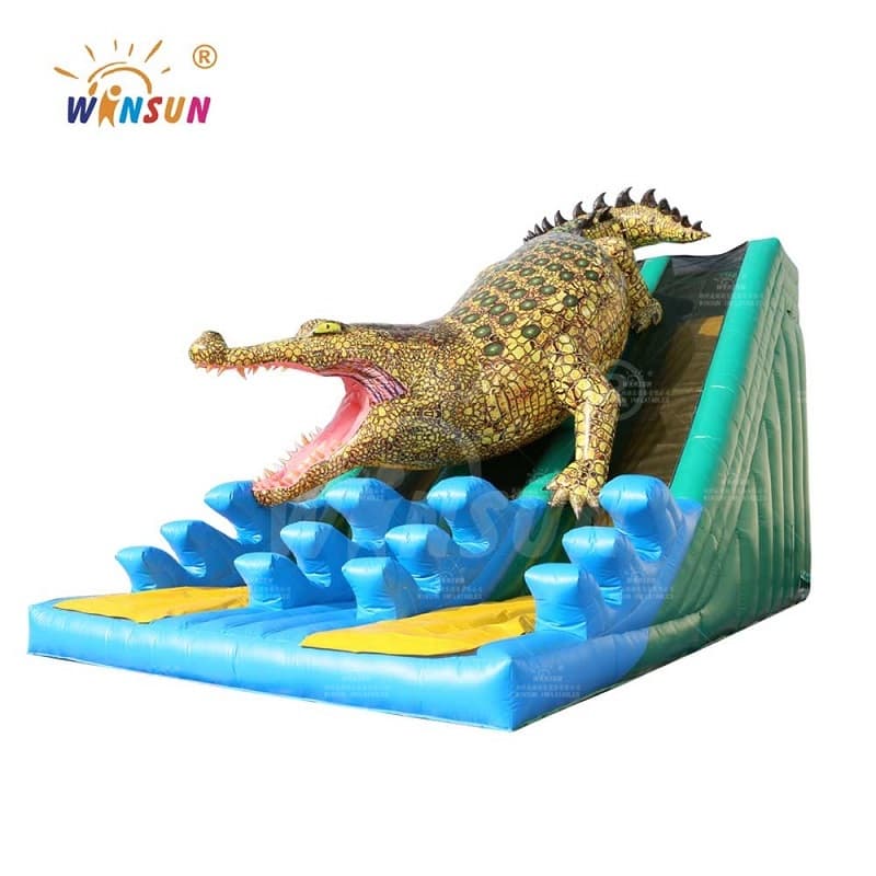 Tobogán doble inflable King Crocodile