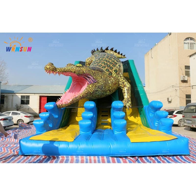 Tobogán doble inflable King Crocodile