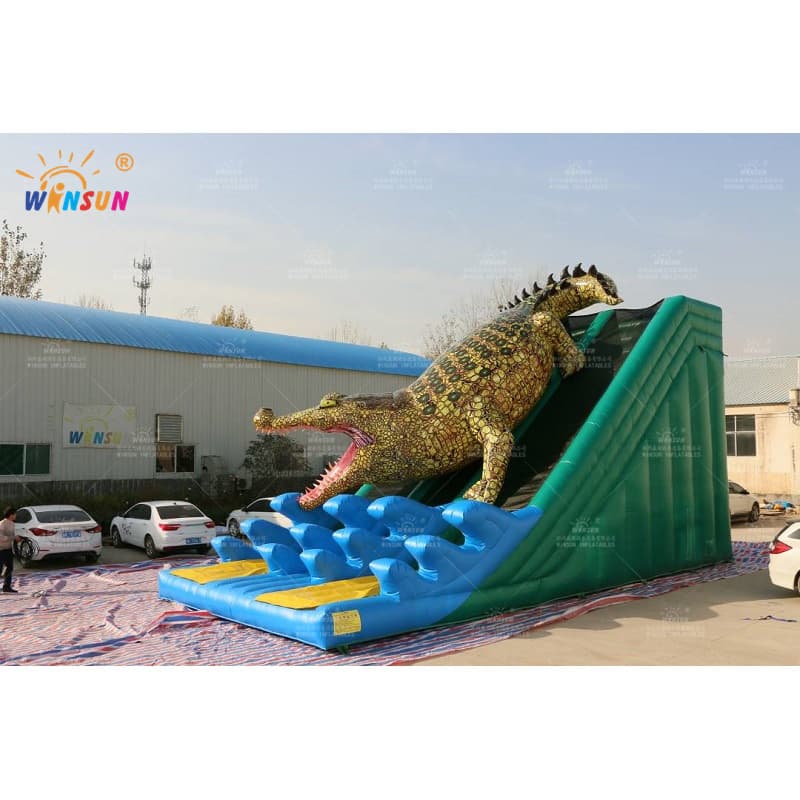 Tobogán doble inflable King Crocodile