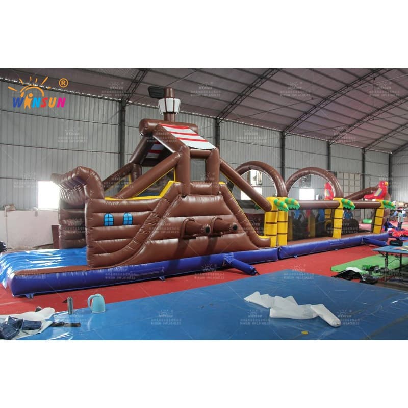 Carrera de Obstáculos de Barco Pirata Inflable