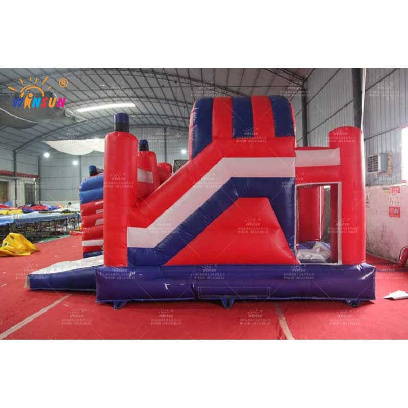 Castillo de salto inflable con tema de camión de bomberos