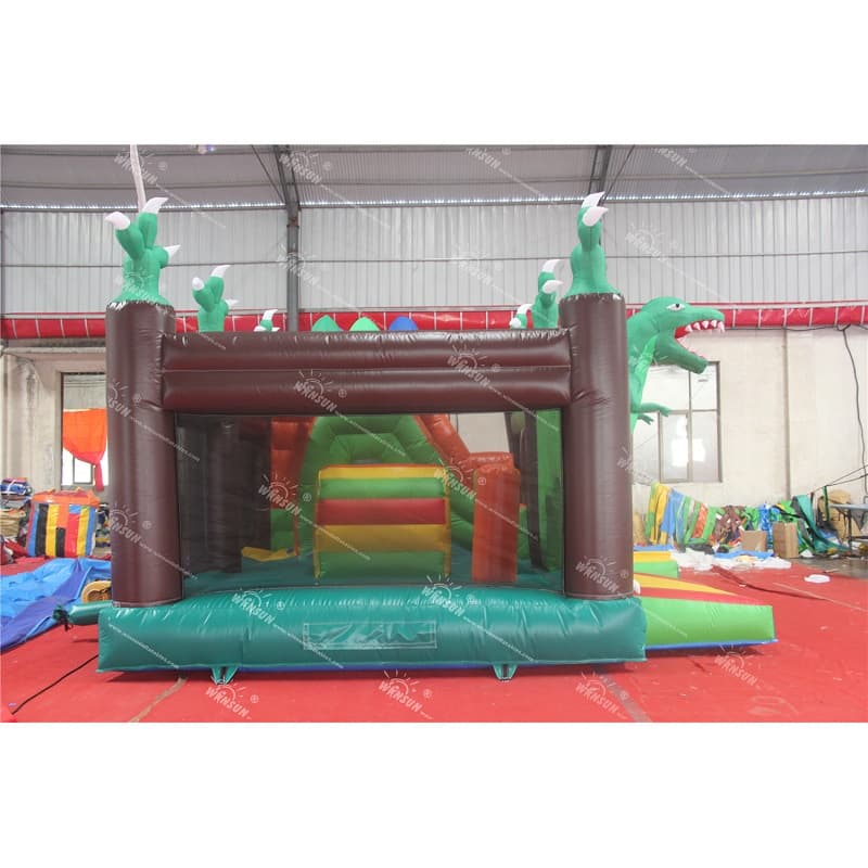 Combo de juego de aventura de dinosaurio inflable