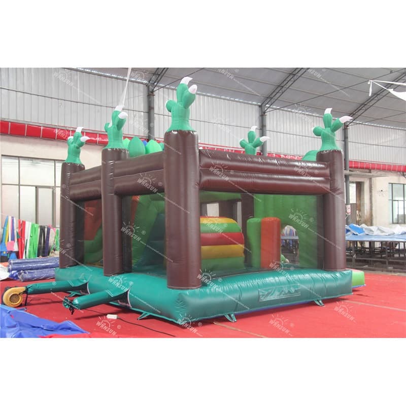 Combo de juego de aventura de dinosaurio inflable