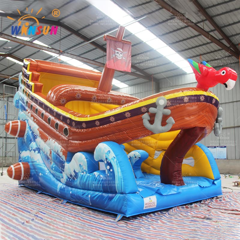 Tobogán seco inflable de barco pirata