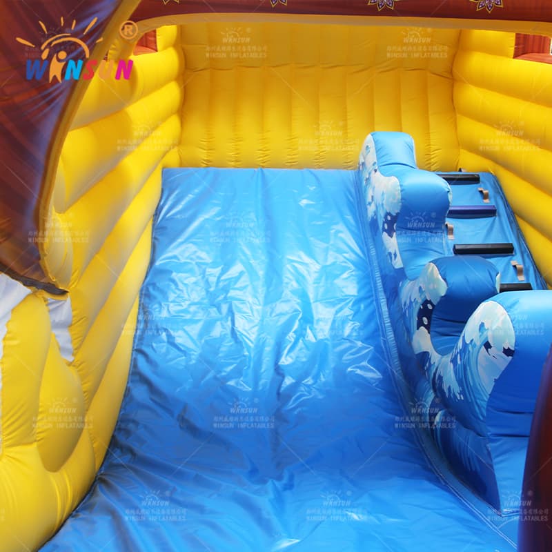 Tobogán seco inflable de barco pirata