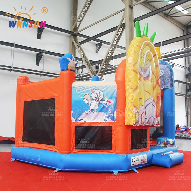 Combo inflable de carrera de obstáculos y tobogán