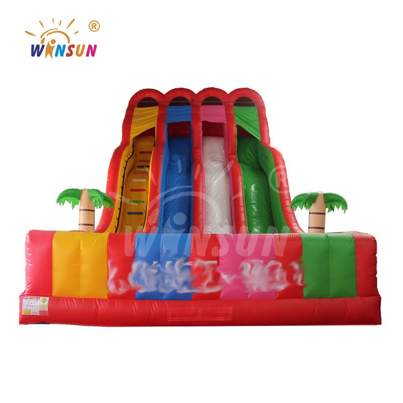 Tobogán inflable de cuatro carriles Rainbow