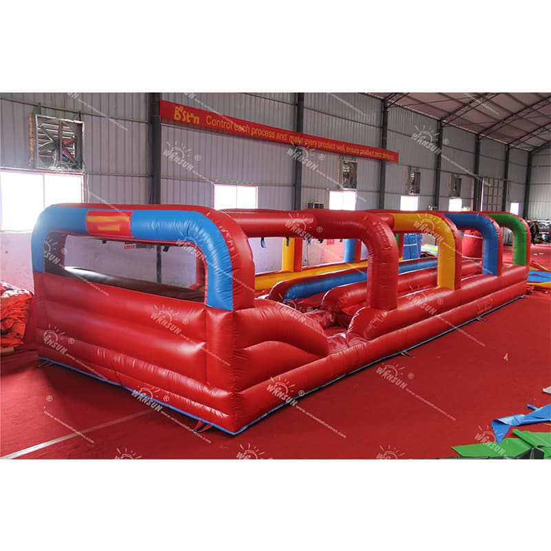 Resbalón y tobogán inflable de tres carriles