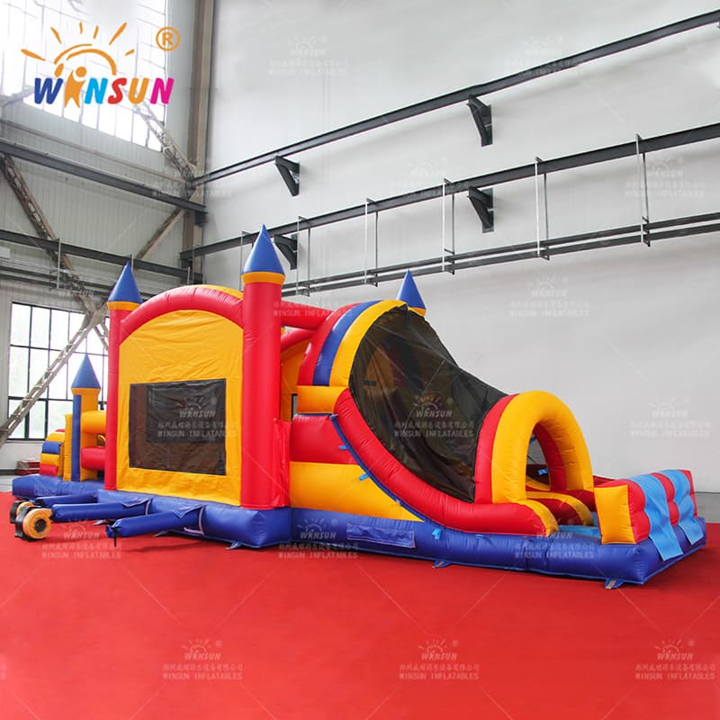 Castillo de salto de carrera de obstáculos inflable