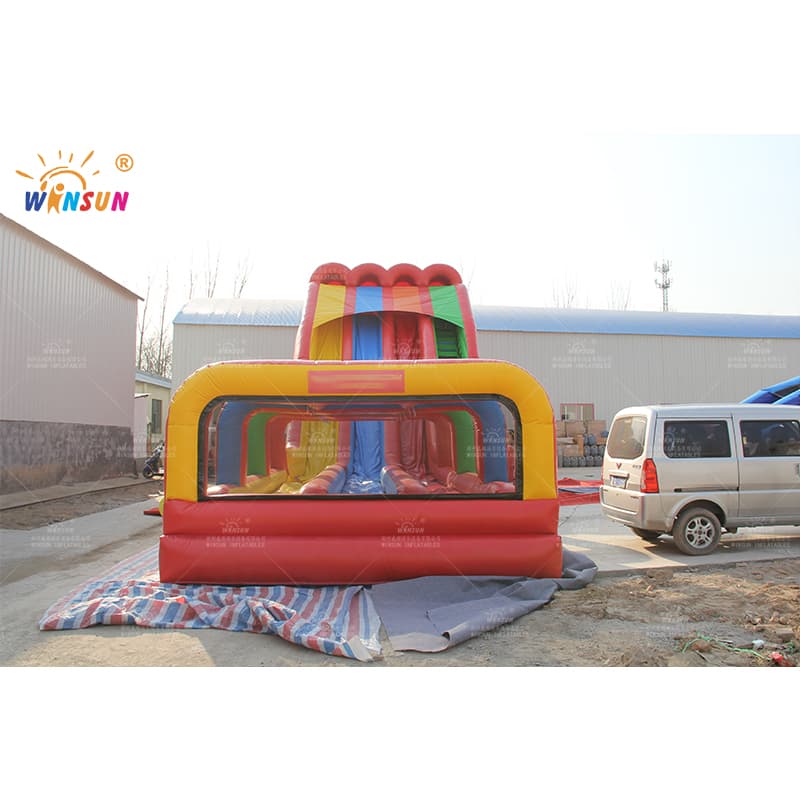 Tobogán inflable de triple carril de doble uso