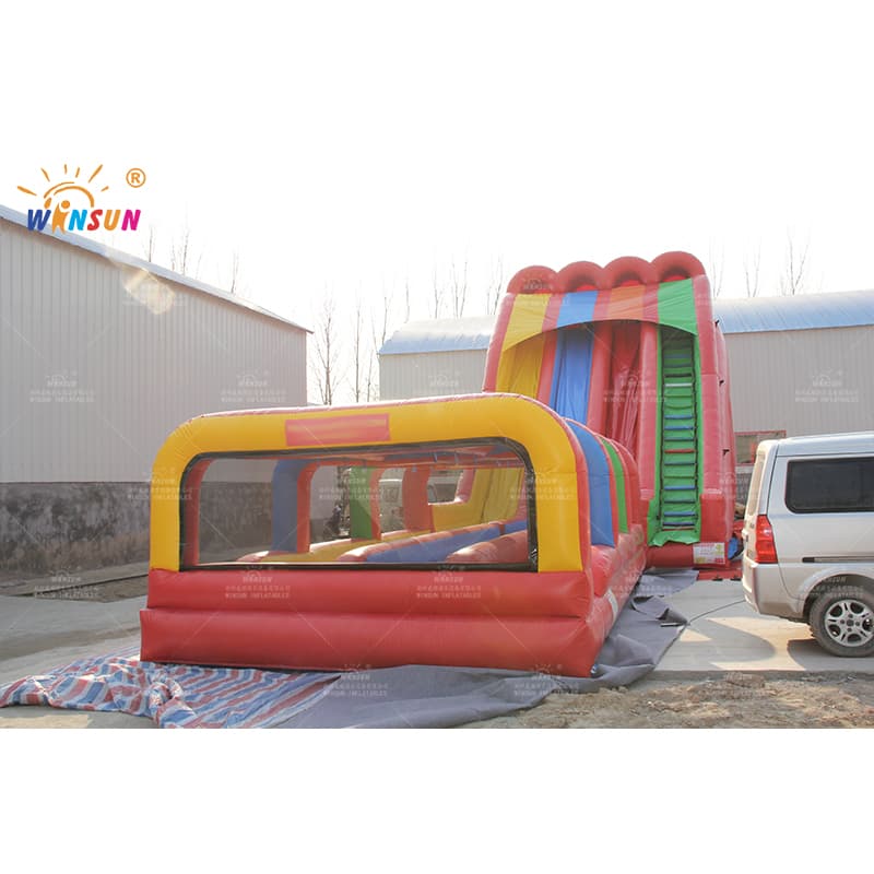 Tobogán inflable de triple carril de doble uso