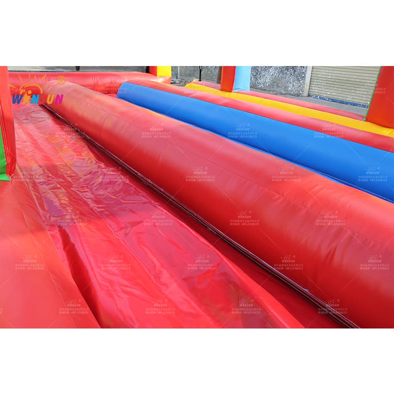 Tobogán inflable de triple carril de doble uso