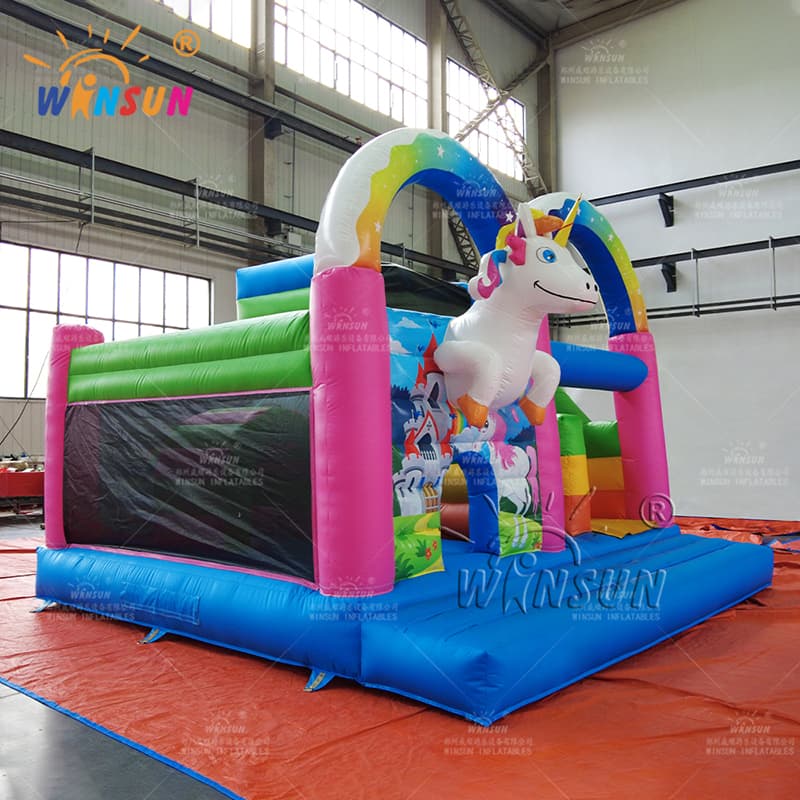 Tema de unicornio de castillo de salto inflable personalizado