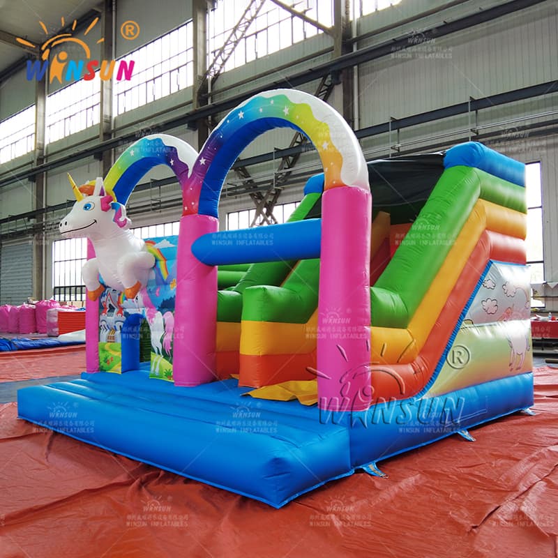 Tema de unicornio de castillo de salto inflable personalizado