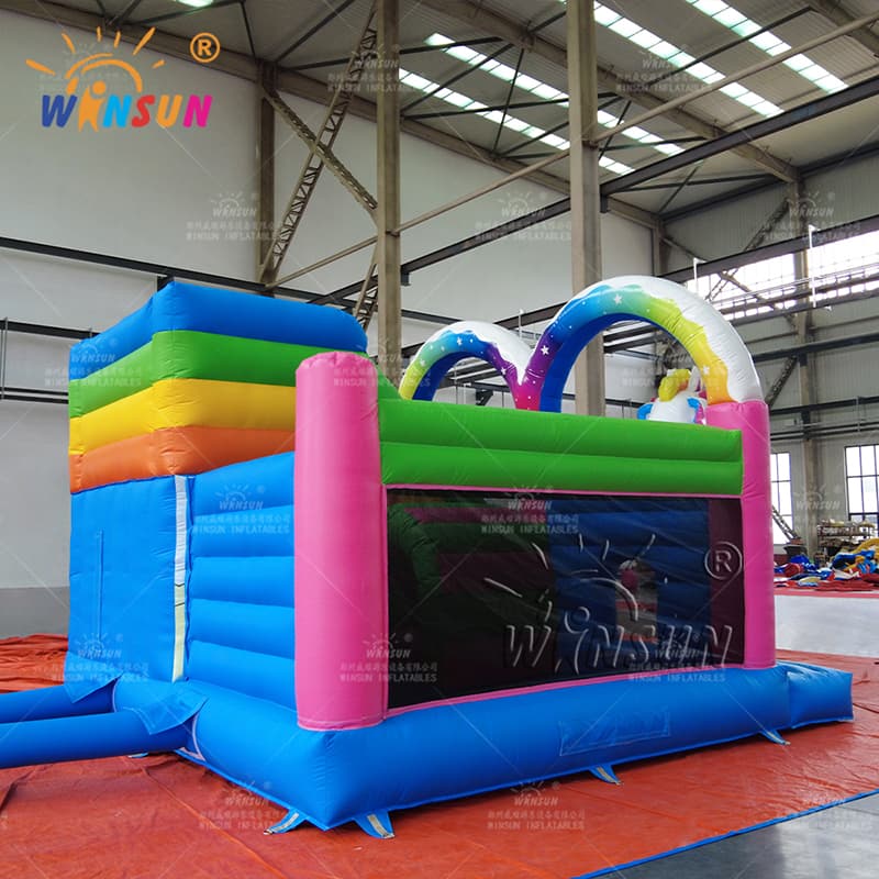 Tema de unicornio de castillo de salto inflable personalizado