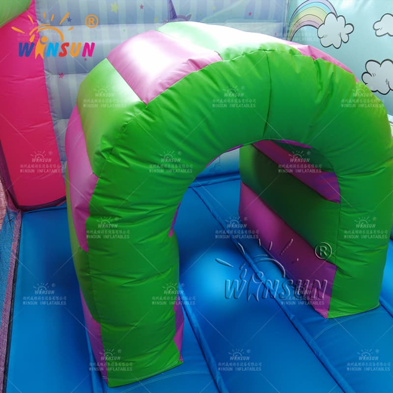 Tema de unicornio de castillo de salto inflable personalizado