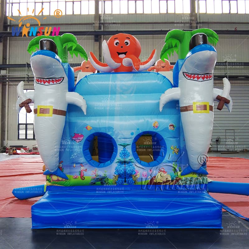 Carrera de obstáculos inflable Mundo submarino Tema