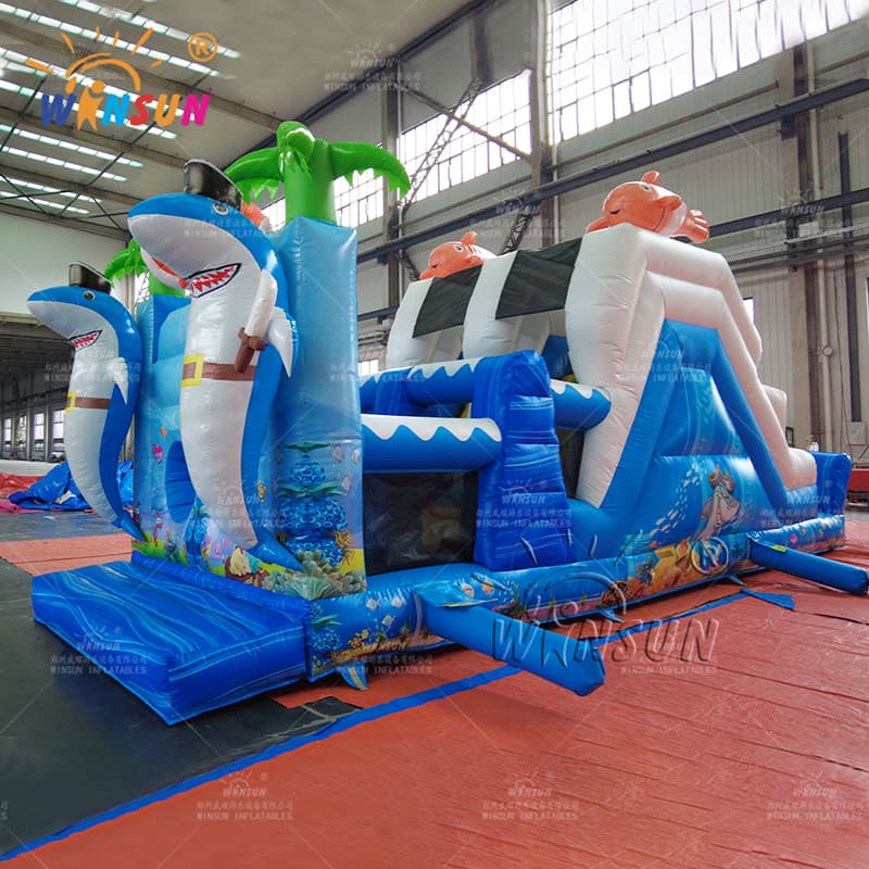 Carrera de obstáculos inflable Mundo submarino Tema