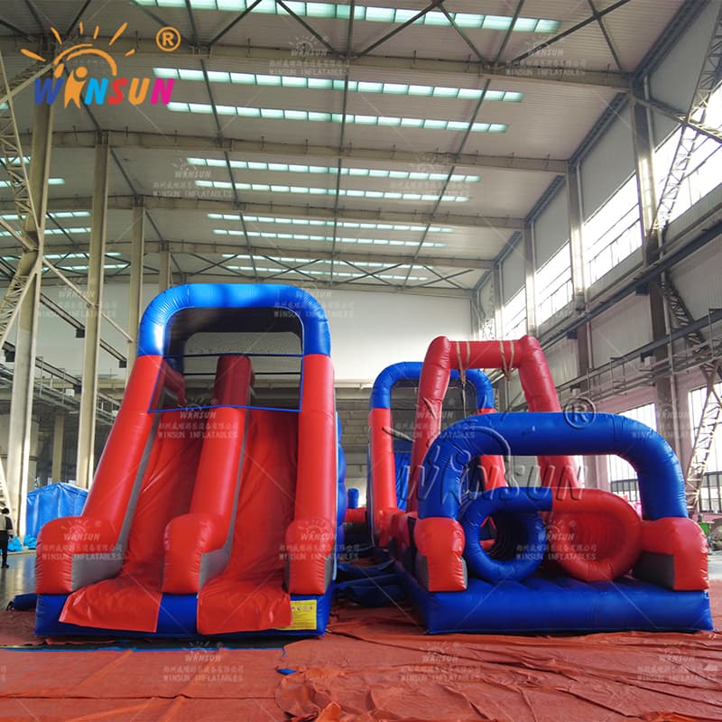 Carrera de obstáculos inflable en forma de U