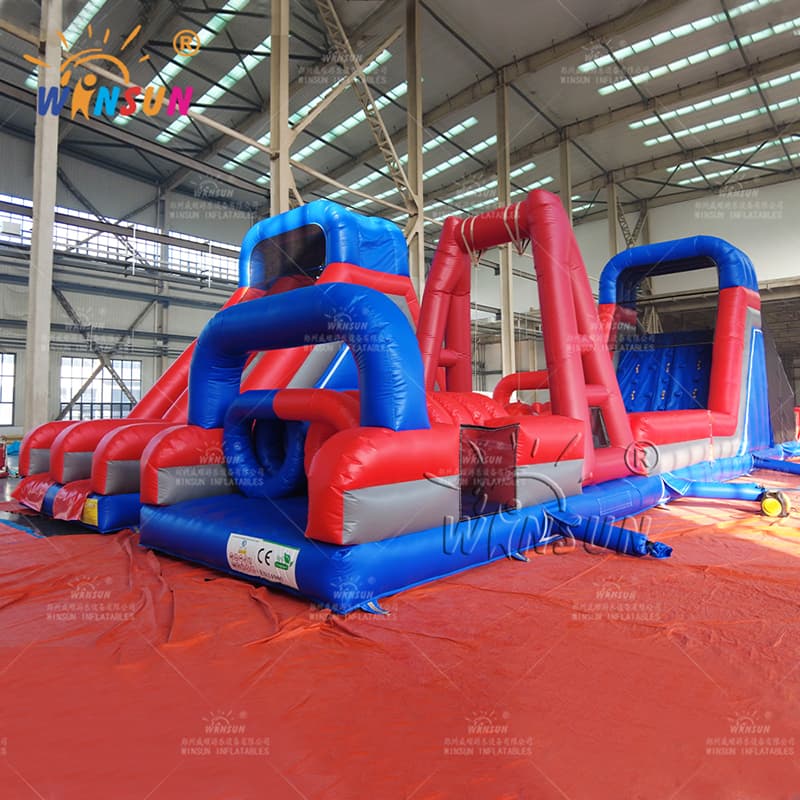 Carrera de obstáculos inflable en forma de U