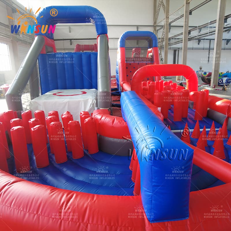 Carrera de obstáculos inflable en forma de U