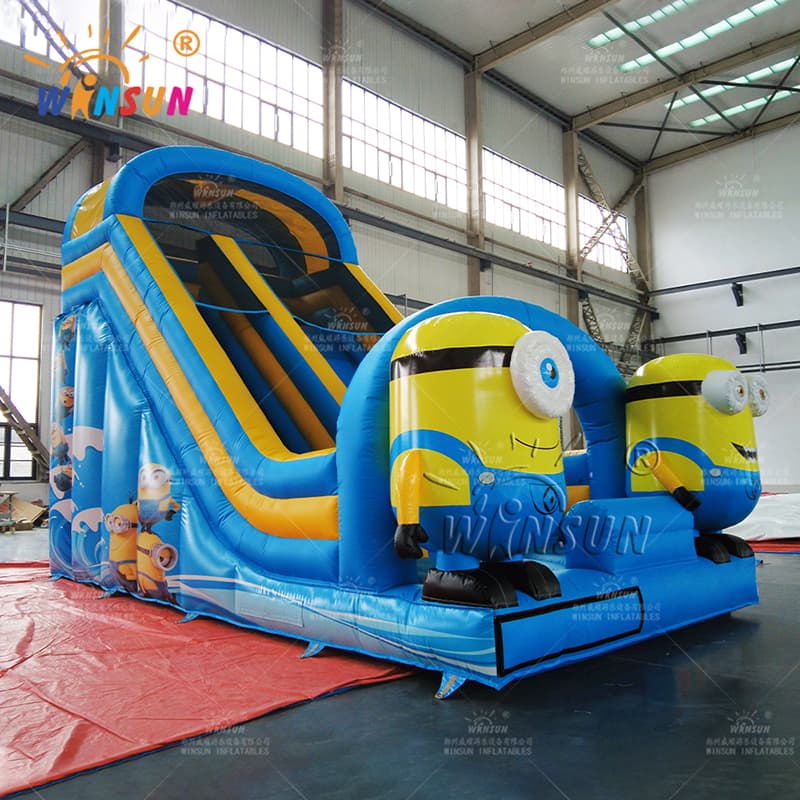 Tema personalizado de Minions de tobogán seco inflable comercial