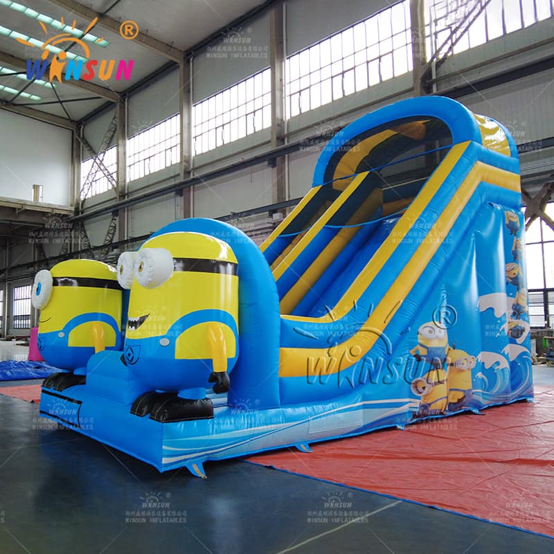 Tema personalizado de Minions de tobogán seco inflable comercial