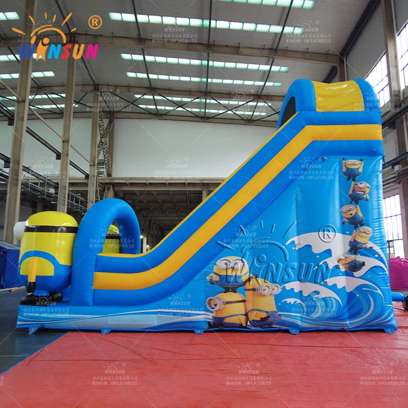 Tema personalizado de Minions de tobogán seco inflable comercial