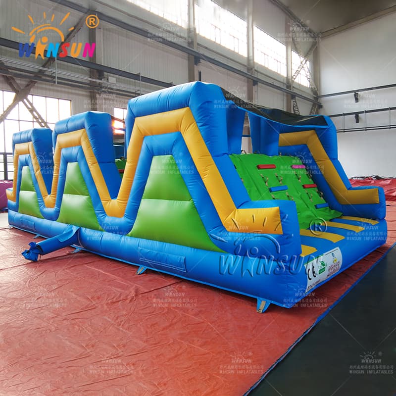 Carrera de obstáculos con tobogán inflable comercial