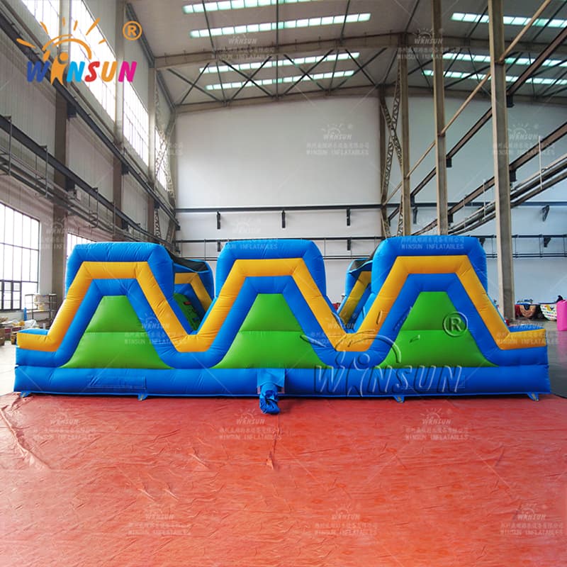 Carrera de obstáculos con tobogán inflable comercial