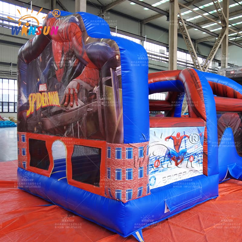 Tema de Spiderman de carrera de obstáculos inflable personalizado