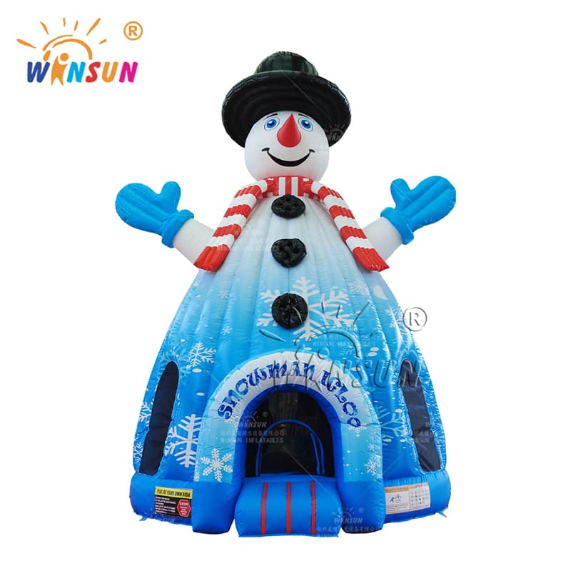 Casa inflable de rebote de muñeco de nieve