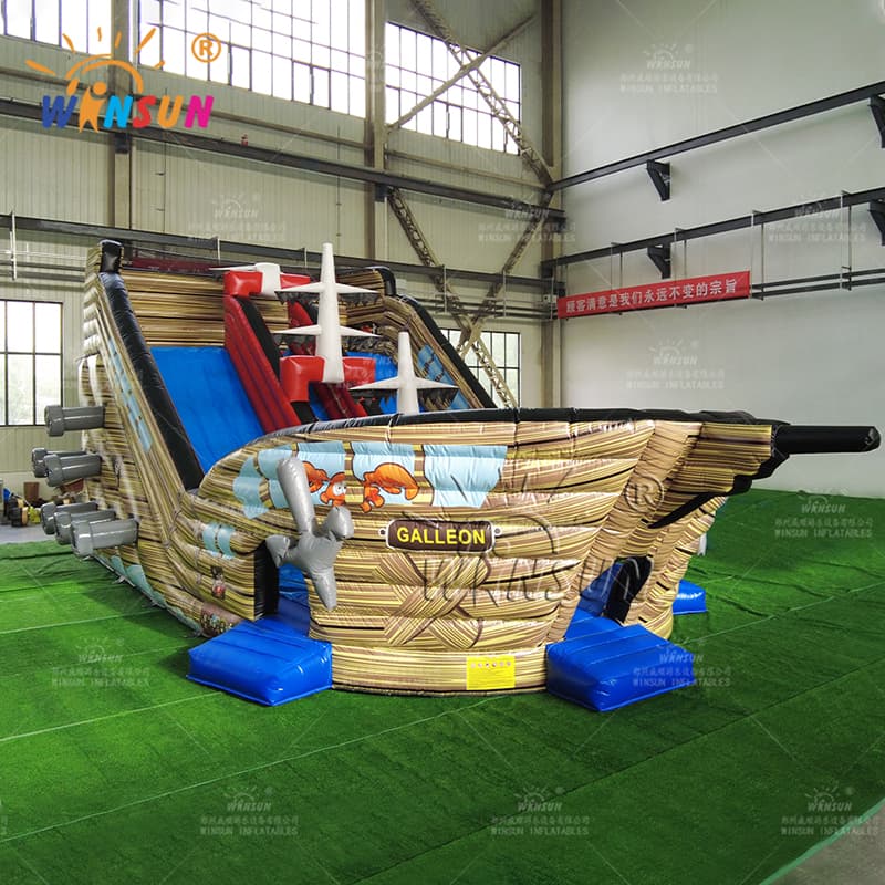 Tobogán seco inflable de barco pirata