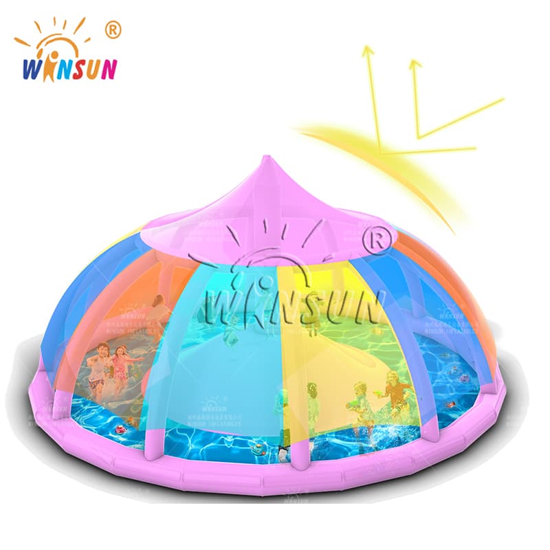 Almohada de salto de cúpula de agua inflable con techo