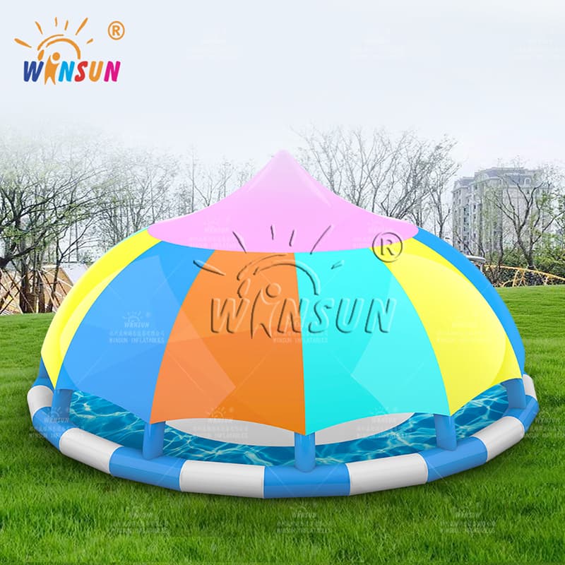 Almohada de salto de cúpula de agua inflable con techo