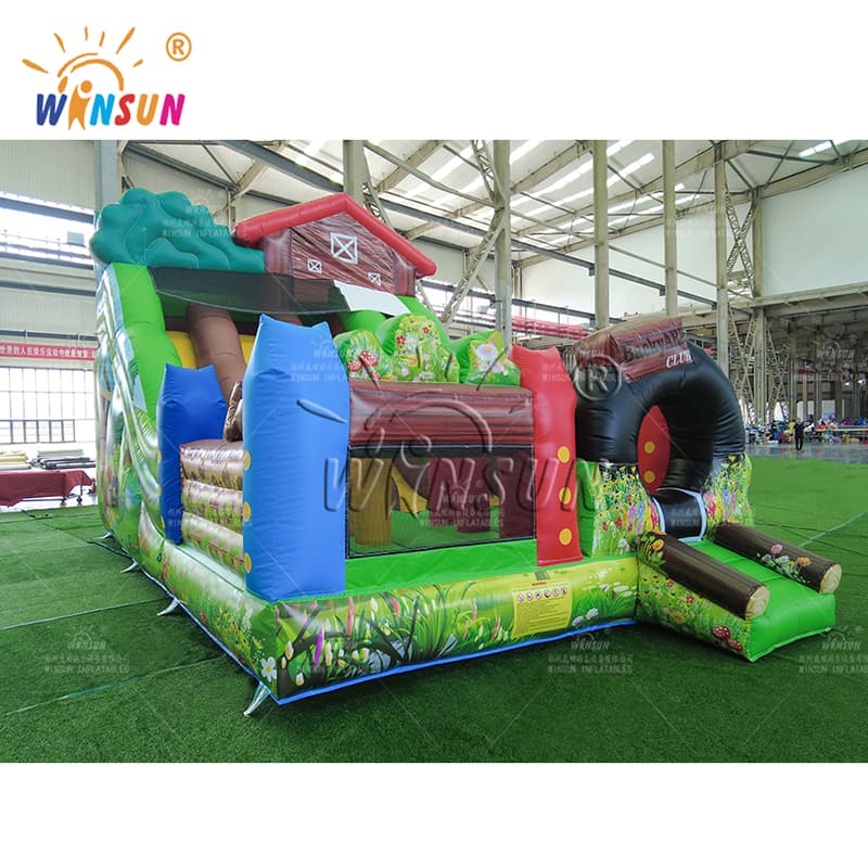 Tobogán inflable combinado de triple carril