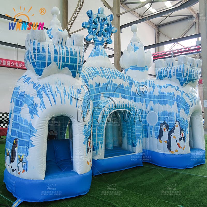 Castillo de hielo inflable del pingüino antártico