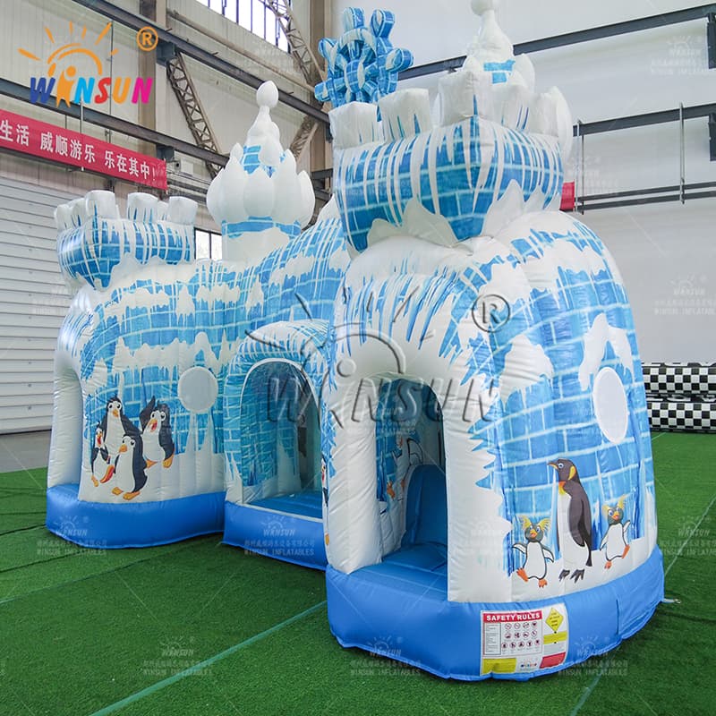 Castillo de hielo inflable del pingüino antártico