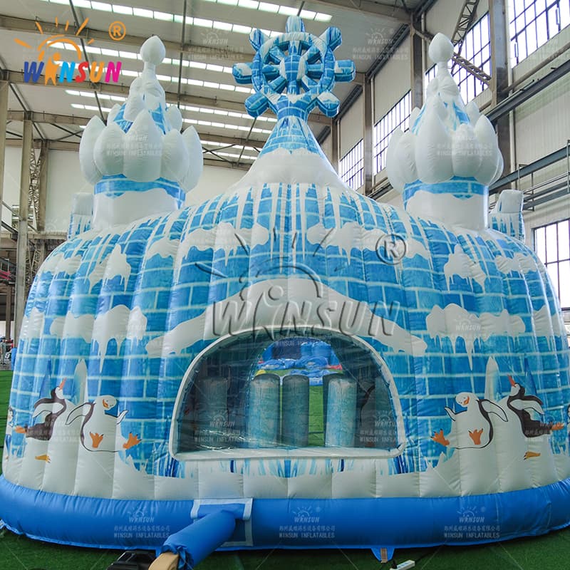 Castillo de hielo inflable del pingüino antártico