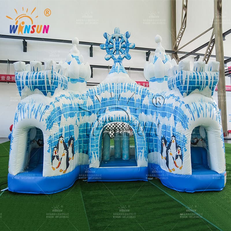 Castillo de hielo inflable del pingüino antártico